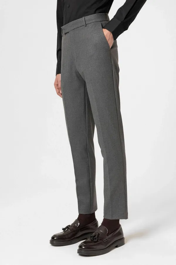 Antioch Antrasit Klasik Yüksek Bel Erkek Pantolon