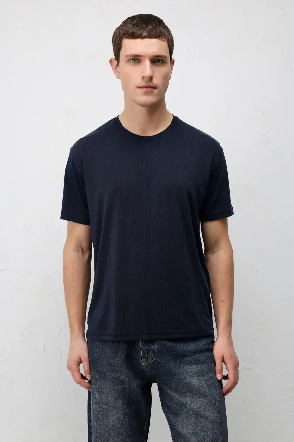 T-shirt texturé premium Antioch Navy pour homme