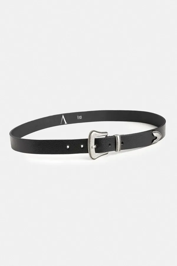 Antioch Black Men's Leather Belt