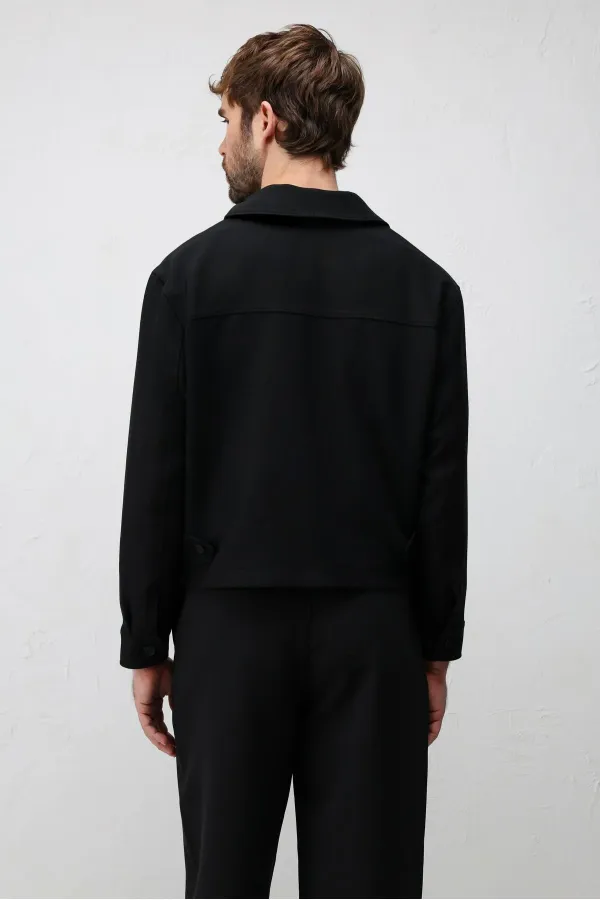 Veste de printemps Antioch noire coupe décontractée pour homme