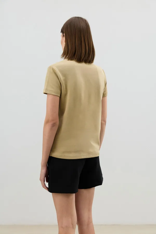 Antioch Haki Basic Kadın T-Shirt
