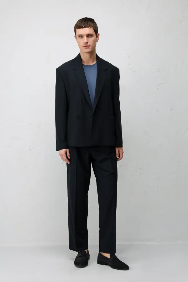 Antioch Navy Relaxed Fit Men's Blazer Jacket