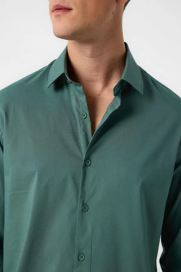 Chemise homme Antioch verte coupe slim