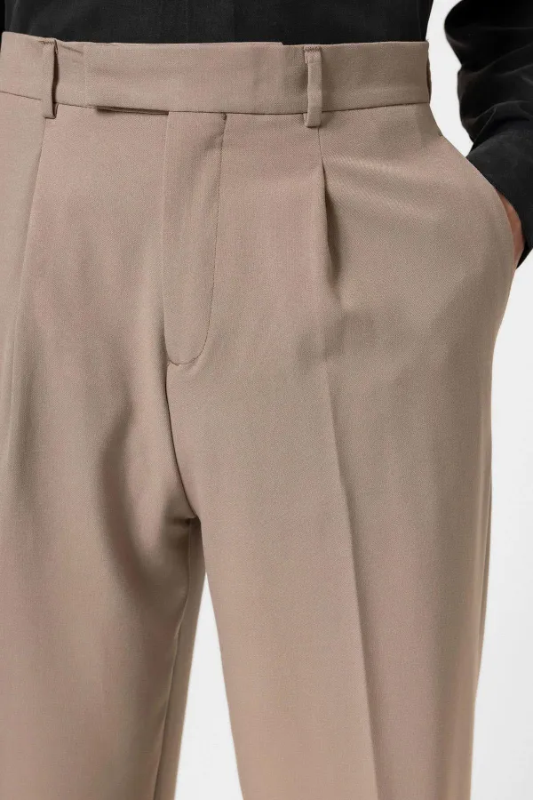 Antioch Light Mink High Waist Zip-Up Men's Trousers