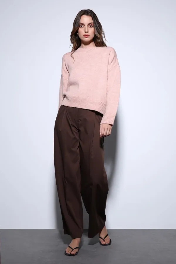 Pull en laine mélangée rose poudré Antioch pour femme