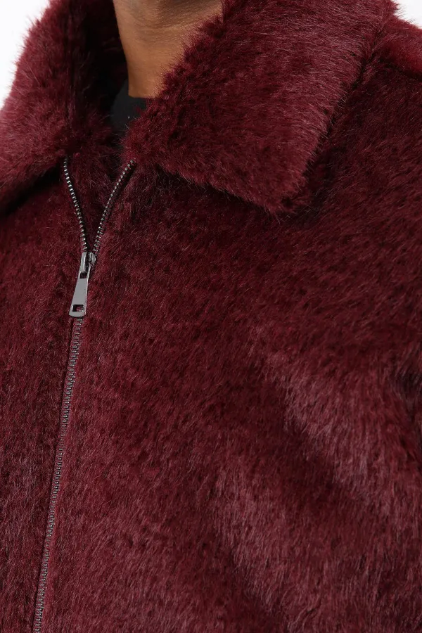 Antioch Bordo Yumuşak Dokulu Erkek Mont