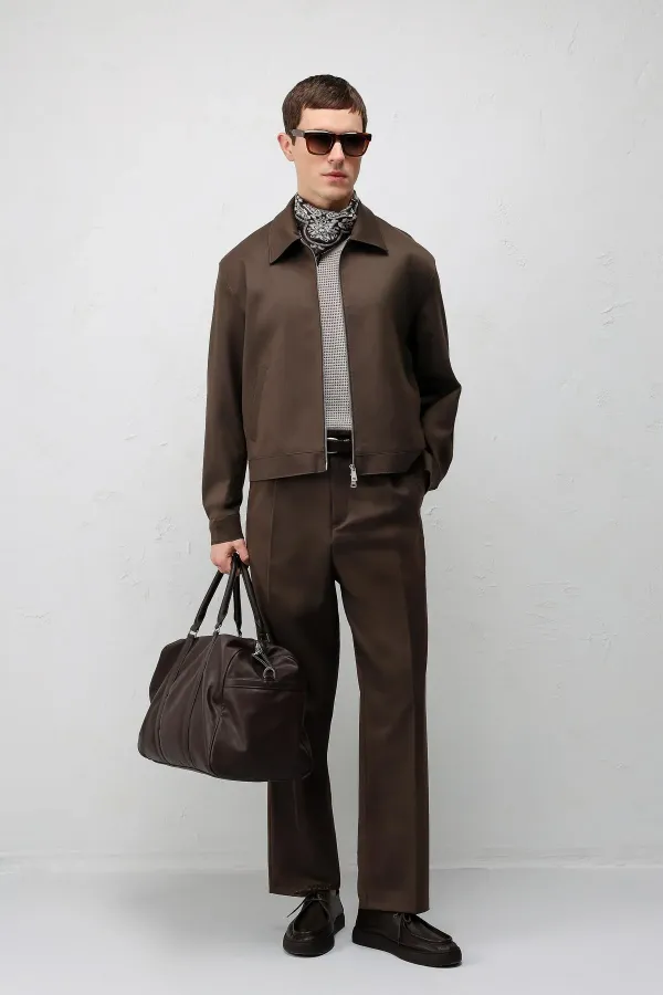 Veste zippée décontractée pour homme Antioch Coffee