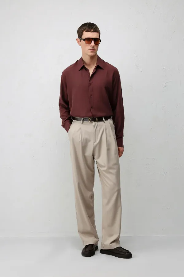 Antioch Bordo Teknik Regular Fit Erkek Gömlek
