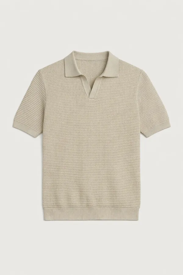Antioch Bej Dokulu Polo Yaka Erkek T-Shirt Antioch Bej Dokulu Polo Yaka Erkek T-Shirt