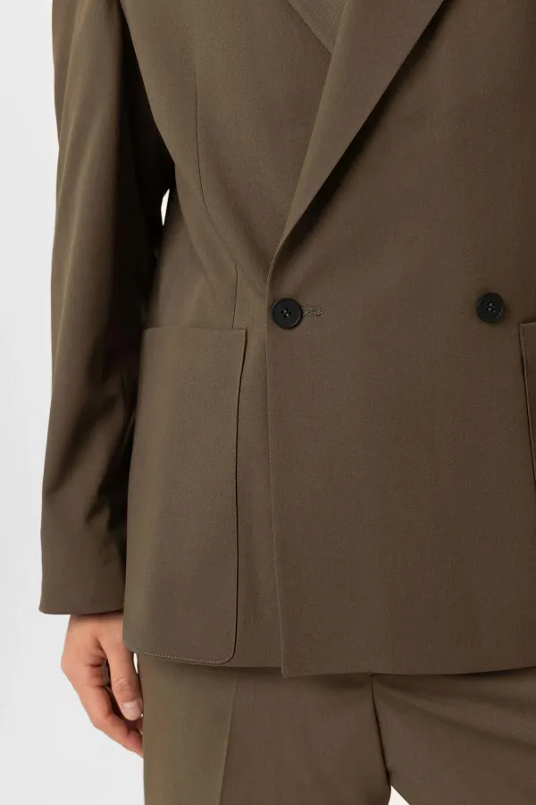 Veste blazer technique pour homme Antioch Khaki, coupe décontractée, croisée