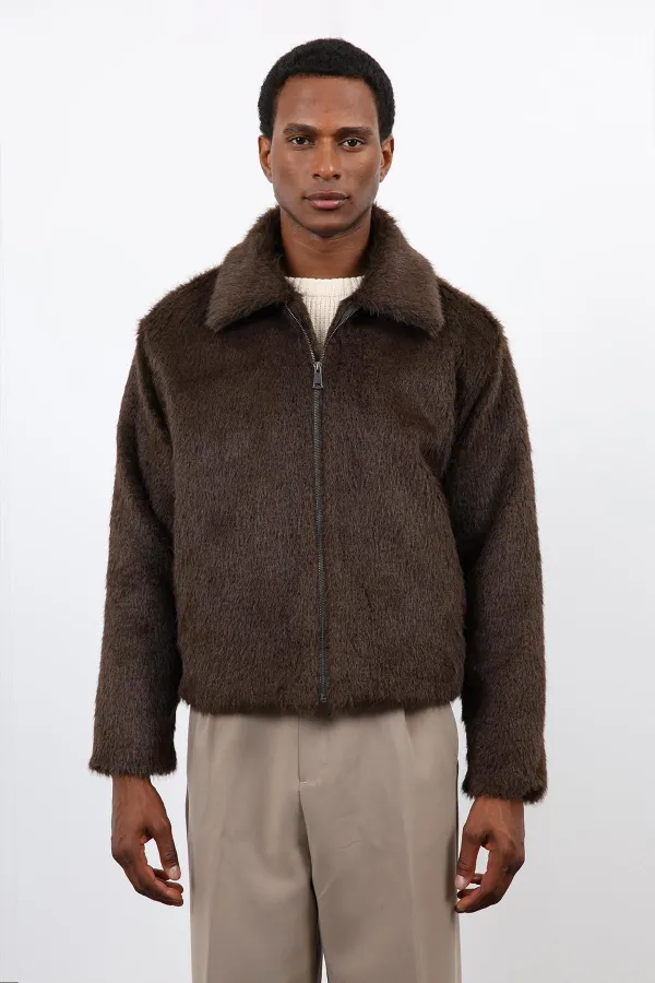 Antioch Kahve Yumuşak Dokulu Erkek Mont