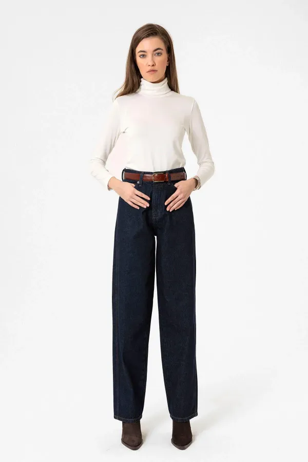 Antioch Dark Blue Women's High-Waisted Jeans