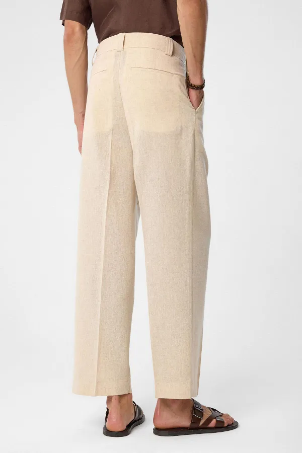 Antioch Stone High Waist Pleated Relax Fit Men's Trousers