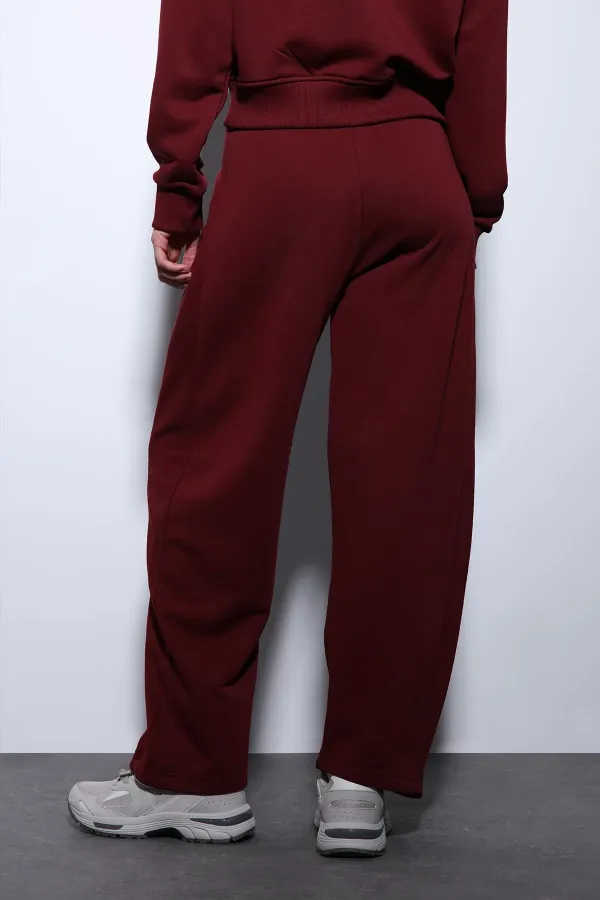 Pantalon de survêtement Antioch Burgundy Basic à jambes droites pour femmes