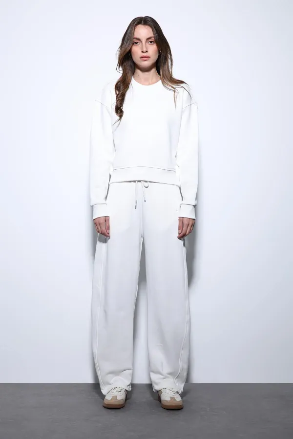 Antioch Ecru Basic Women's Tracksuit Set