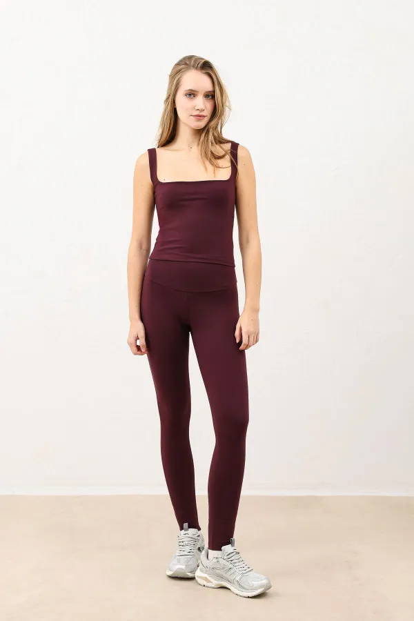 Leggings taille haute bordeaux Antioch