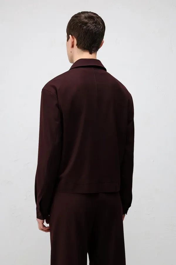 Antioch Burgundy Relaxed Fit Zip-Up Men's Jacket