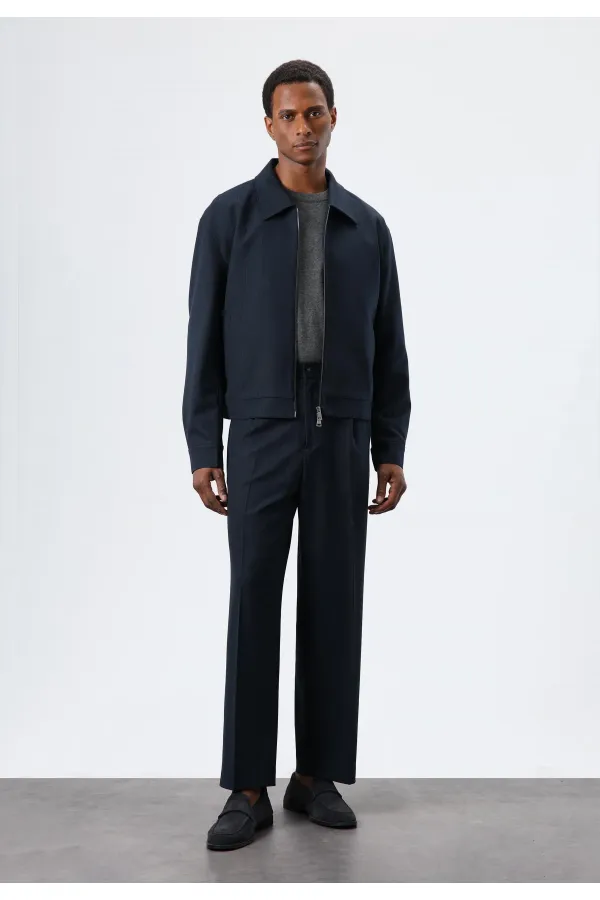 Antioch Navy Relax Fit Striped Men's Trousers