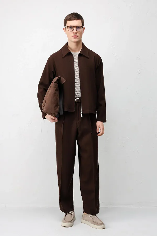 Veste texturée marron foncé Antioch pour homme