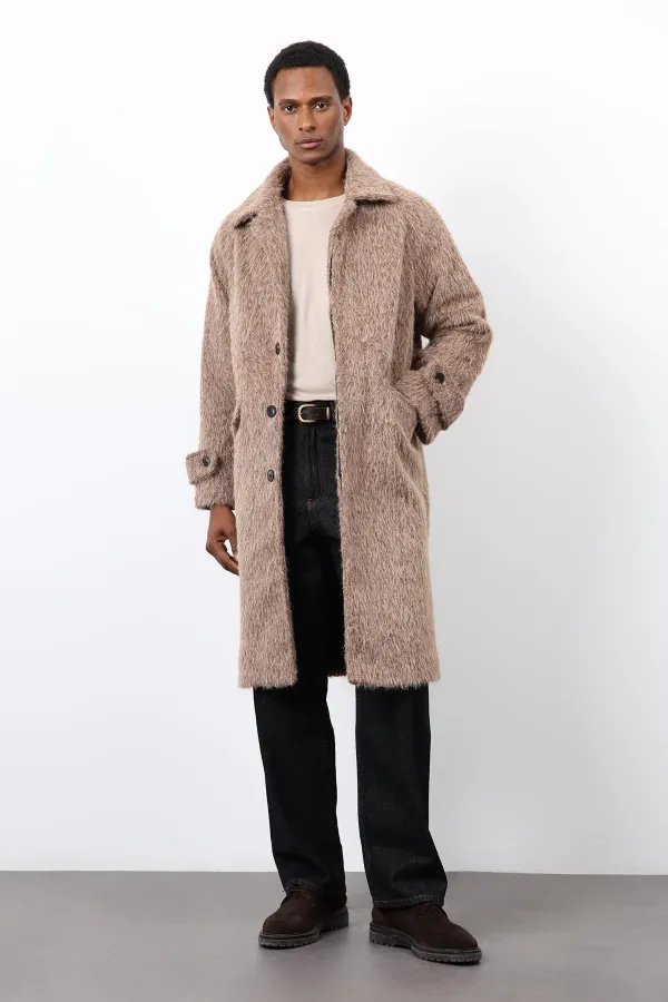 Antioch Açık Kahve Suni Kürk Erkek Kaban