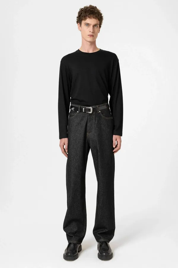 Antioch Black Men's Leather Belt