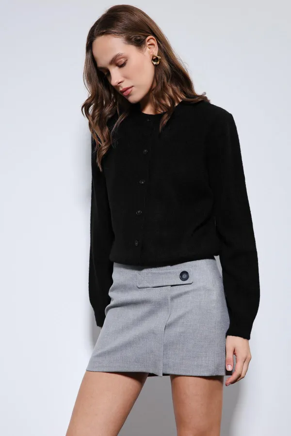 Gilet Antioch noir à texture douce