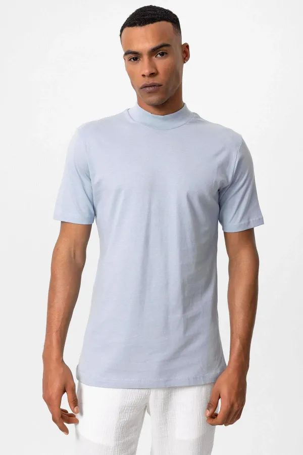 T-shirt basique Antioch bleu clair coupe slim