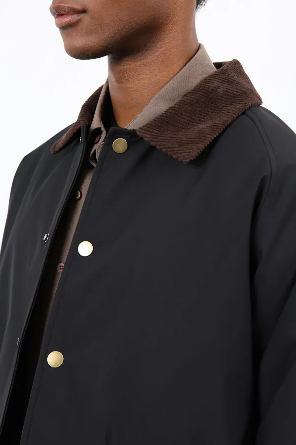 Antioch Siyah Kontrast Yaka Erkek Mont