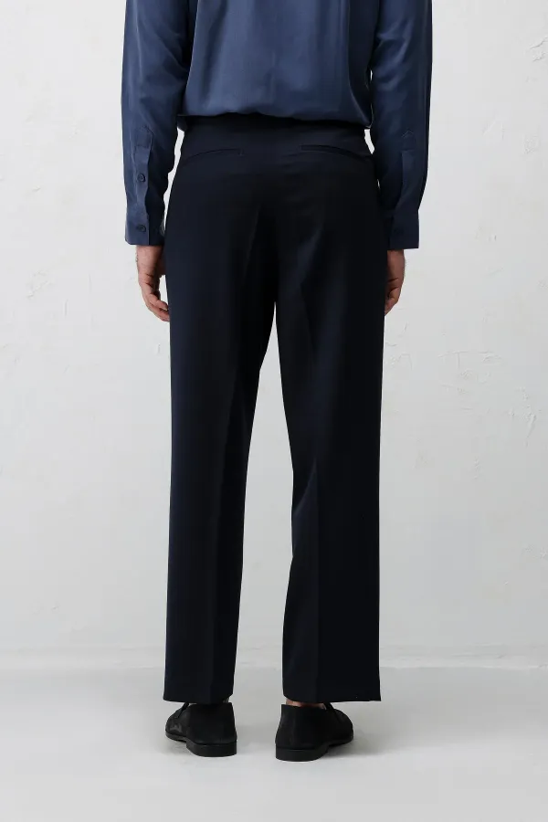 Antioch Açık Lacivert Relax Fit Pilili Erkek Pantolon