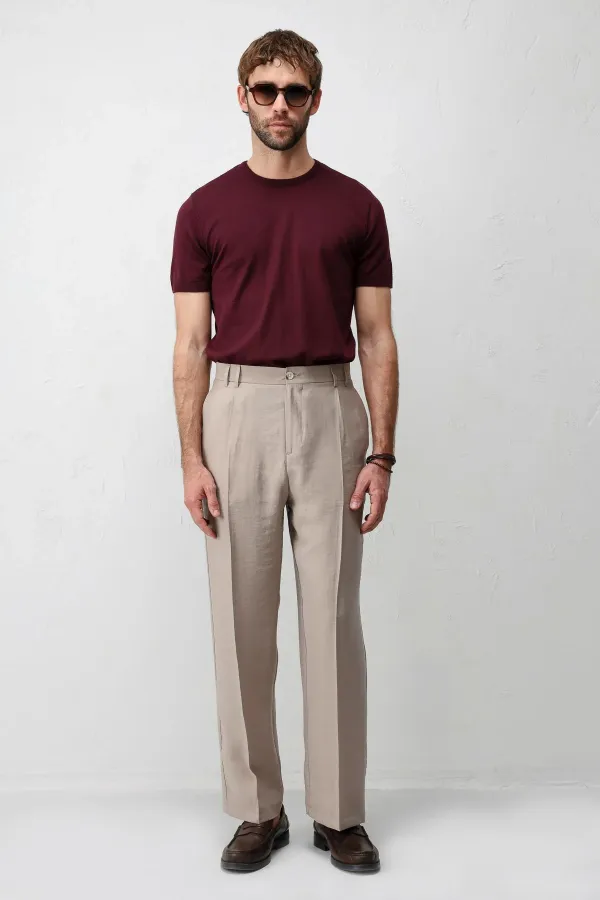 Antioch Bordo Comfort Slim Triko T-Shirt