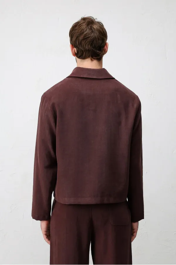 Veste d'été Antioch Burgundy en lyocell mélangé