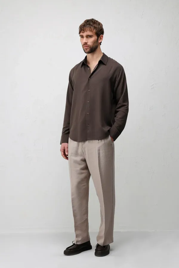 Antioch Light Brown Technical Regular Fit Men's Shirt