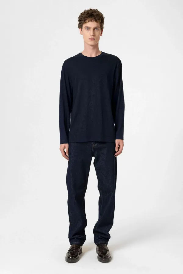 Antioch Navy Blue Relaxed Fit Basic Men's T-Shirt