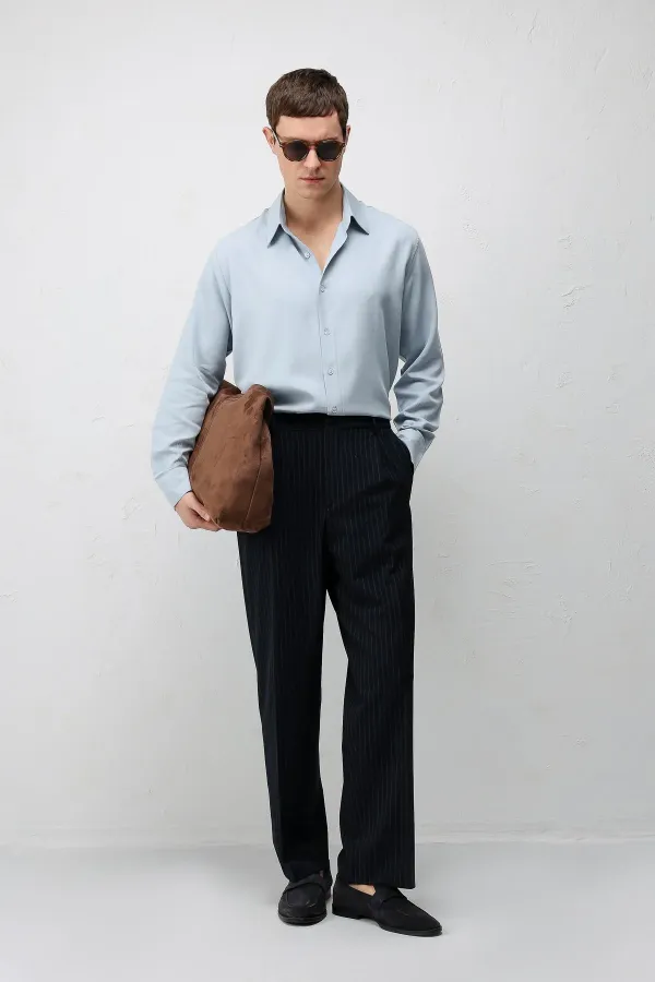 Antioch Bebe Blue Technical Regular Fit Men's Shirt