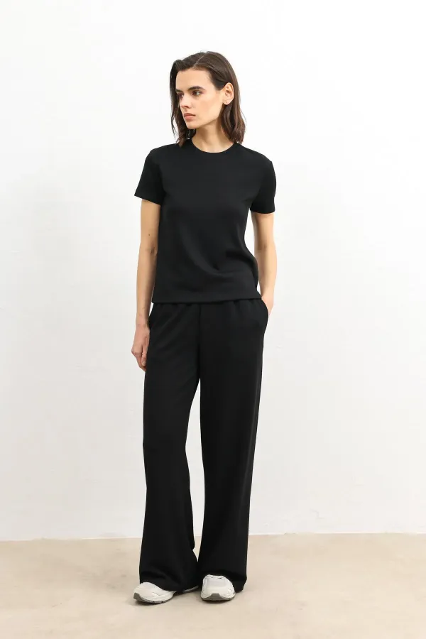 Antioch Siyah Dökümlü Kadın Eşofman Takım