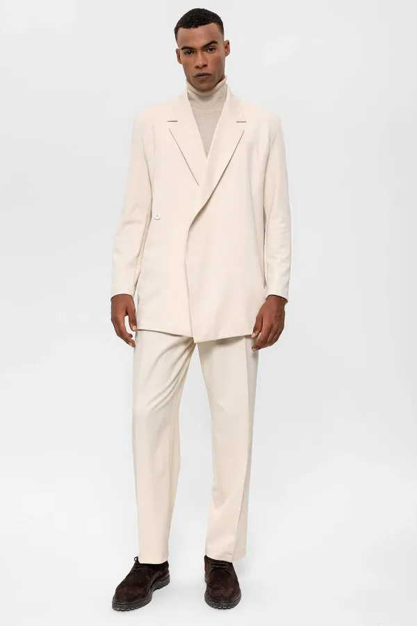 Blazer homme Antioch blanc cassé à double boutonnage avec poches dissimulées