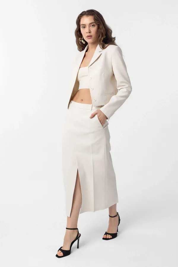 Jupe crayon fendue Antioch Off-White pour femme