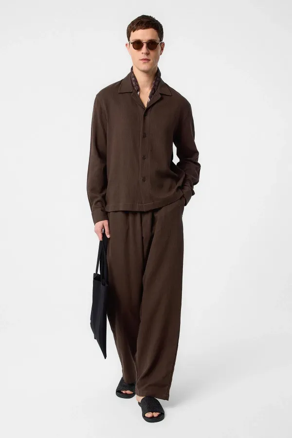 Chemise texturée pour homme Antioch Coffee