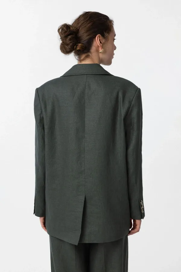 Veste blazer femme Antioch Khaki 100% lin