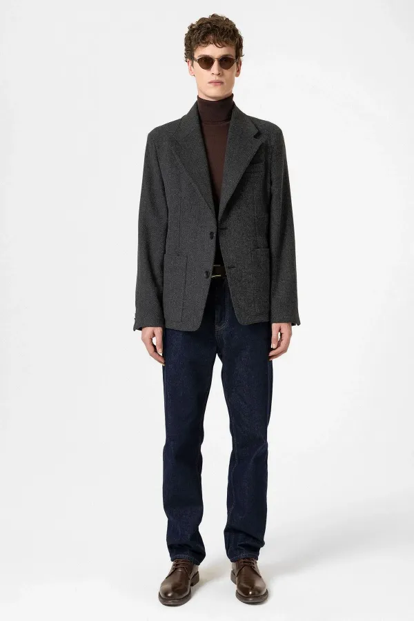 Blazer oversize pour homme Antioch anthracite à chevrons