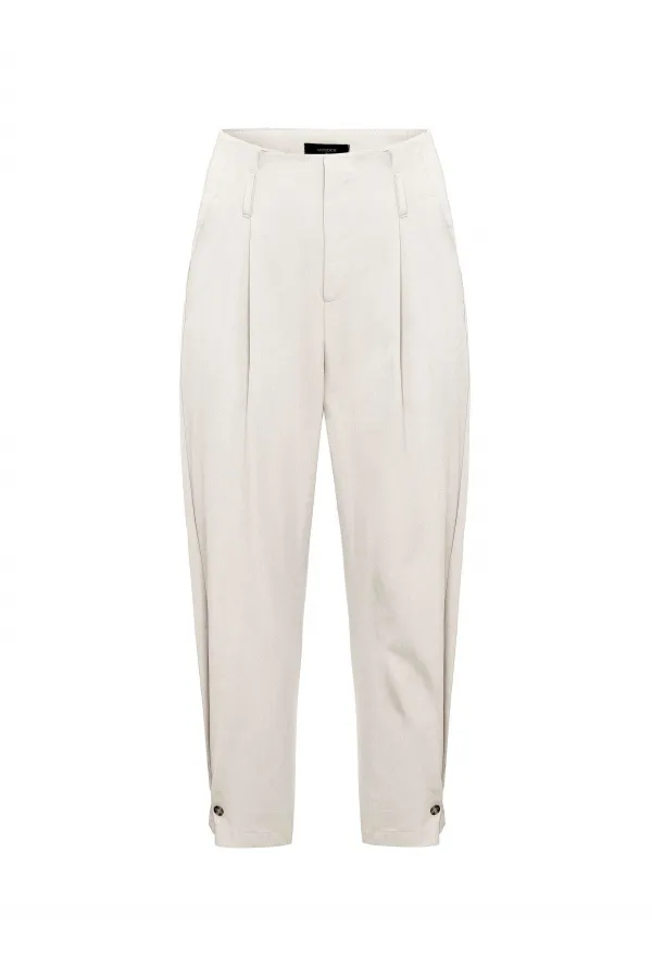 Antioch Taş Yüksek Bel Paçası Düğmeli Fit Kadın Pantolon