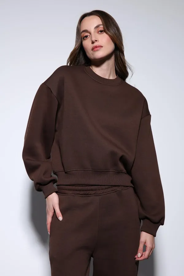 Antioch Kahve Oversize Kadın Eşofman Takım