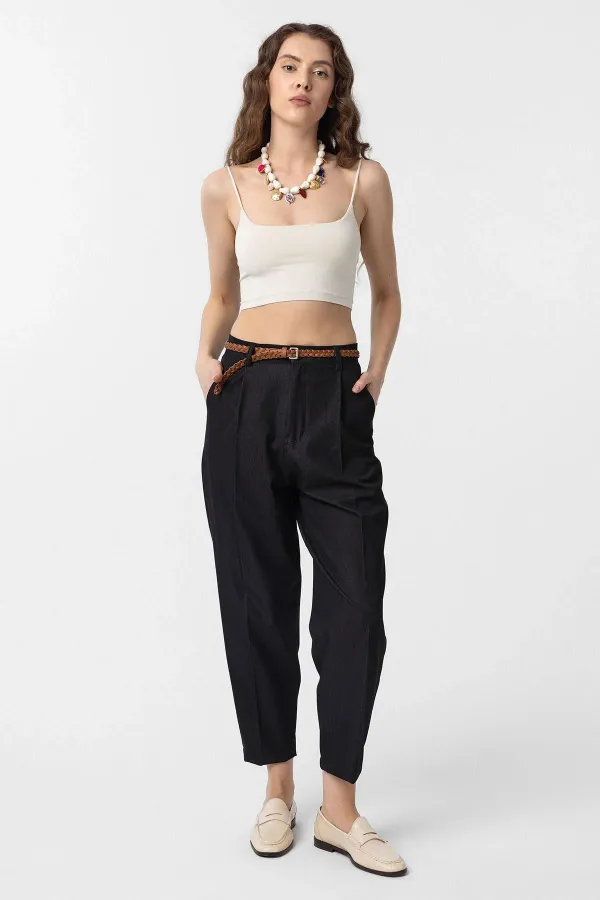 Antioch Siyah Pensli Kadın Pantolon