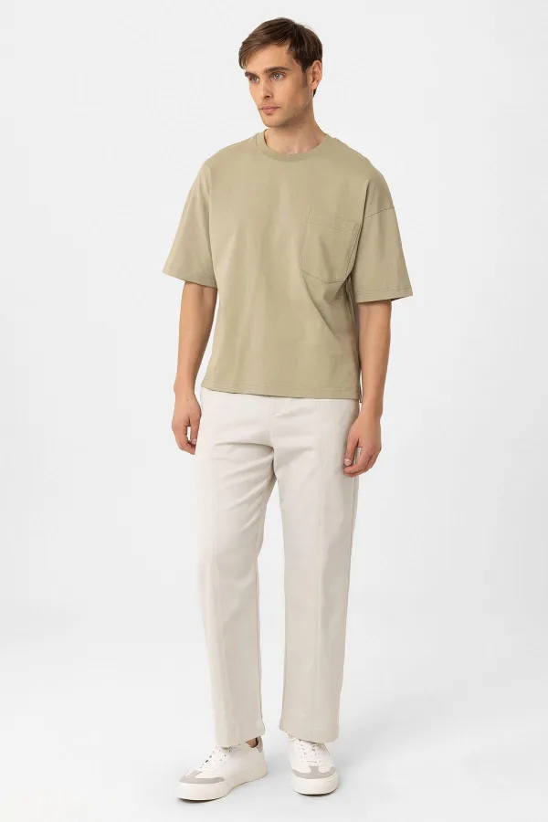 Antioch Khaki Relaxed Basic Men's T-Shirt