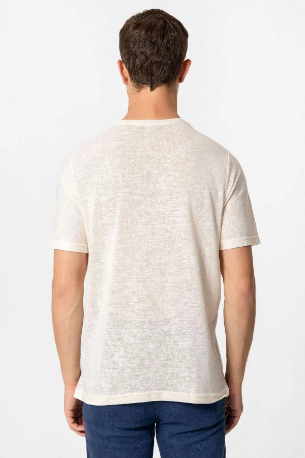 T-shirt homme Antioch Ecru Basic à col rond