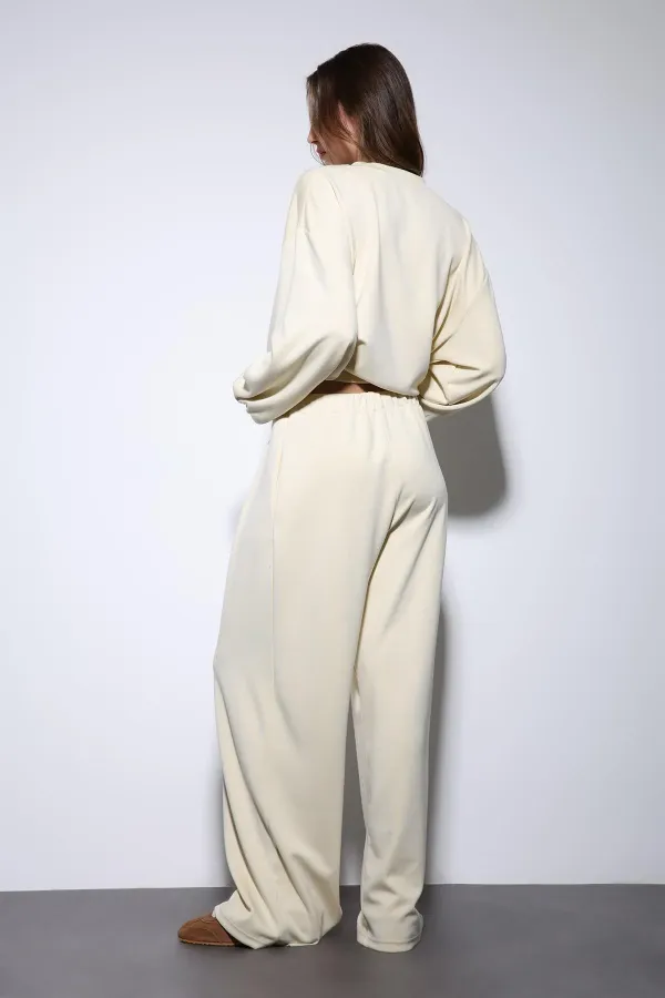 Antioch Sarı Geniş Paça Relaxed Kadın Takım