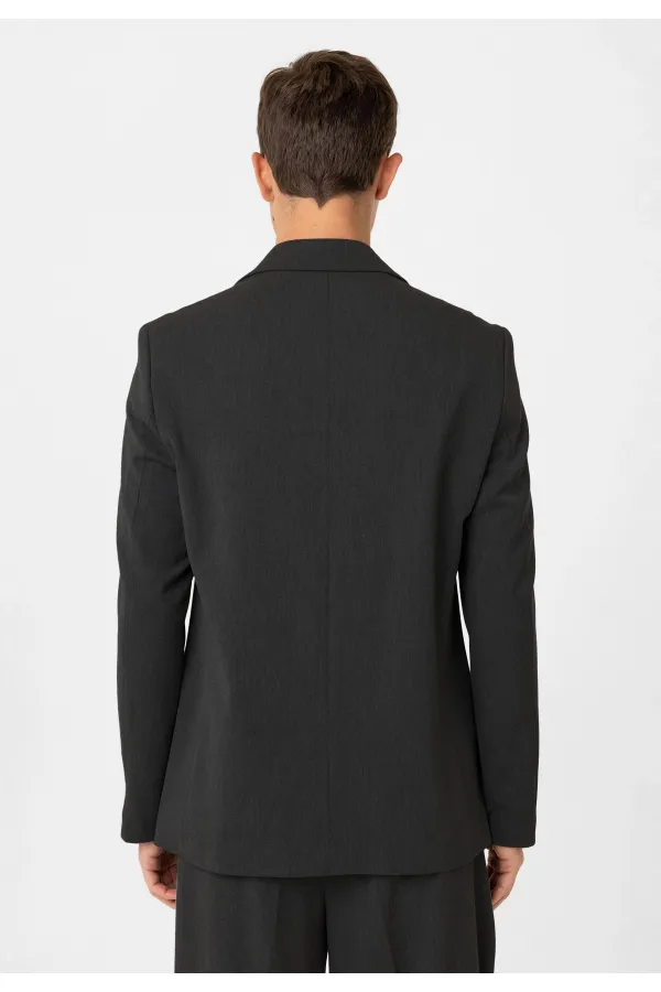 Veste blazer homme Antioch Anthracite coupe décontractée à double boutonnage