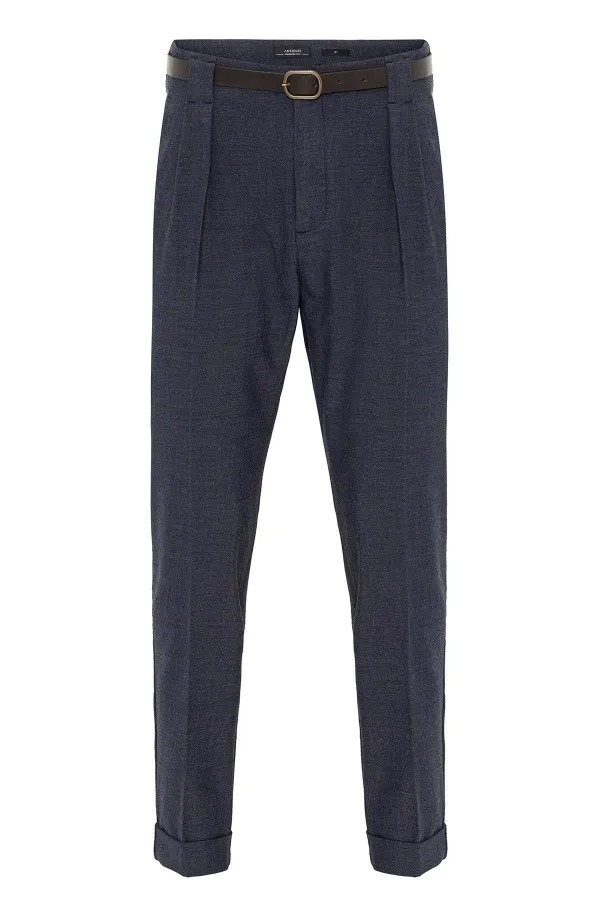 Antioch Indigo Belted Double Hem Trousers