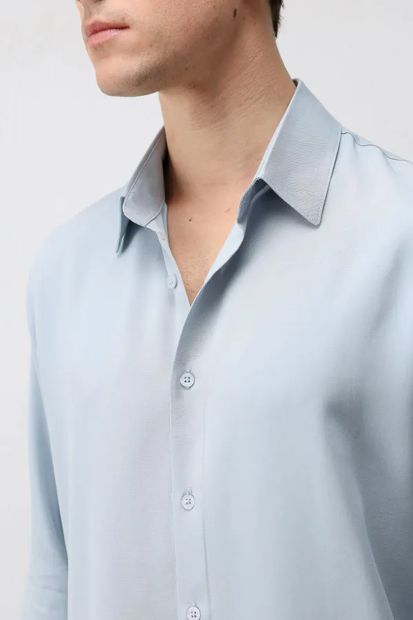 Antioch Bebe Blue Technical Regular Fit Men's Shirt