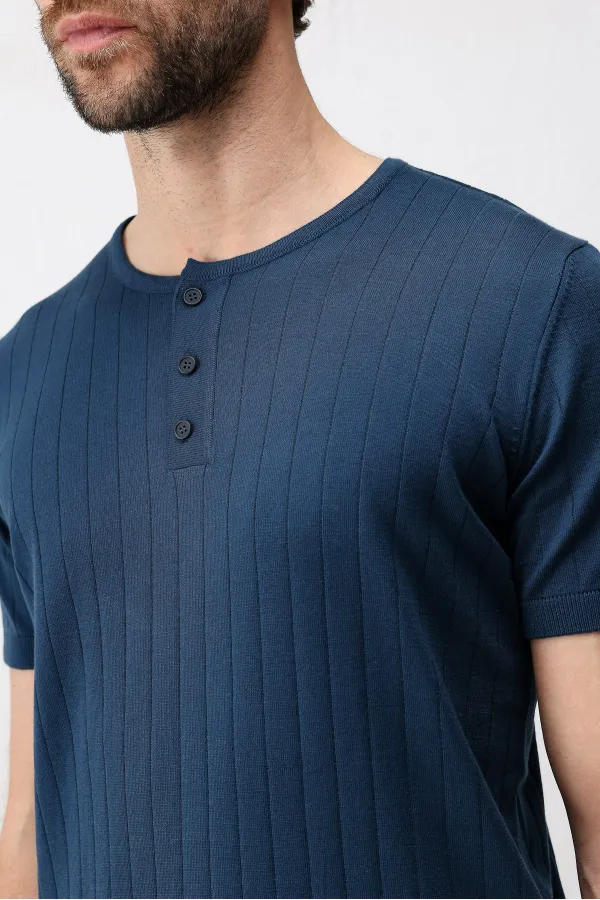 Antioch Indigo Textured Men's Knit T-Shirt